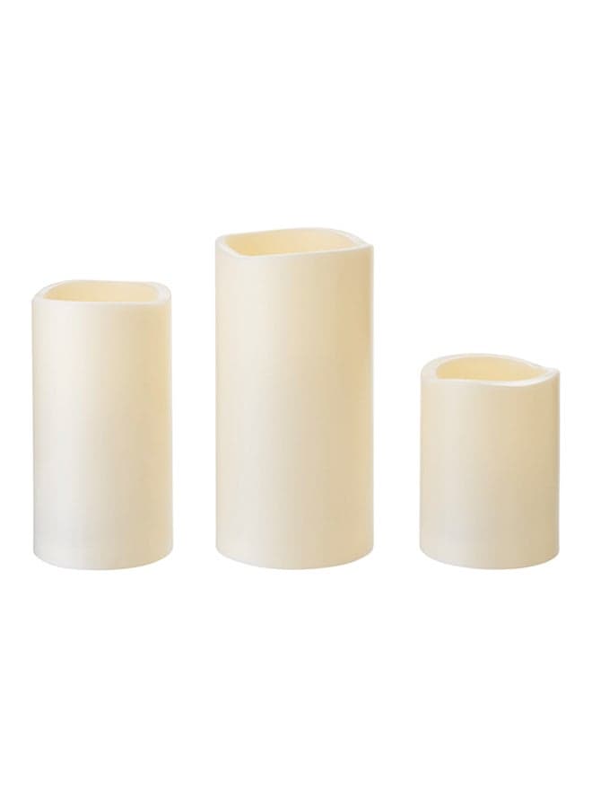 3-Piece LED Block Candle Light Yellow