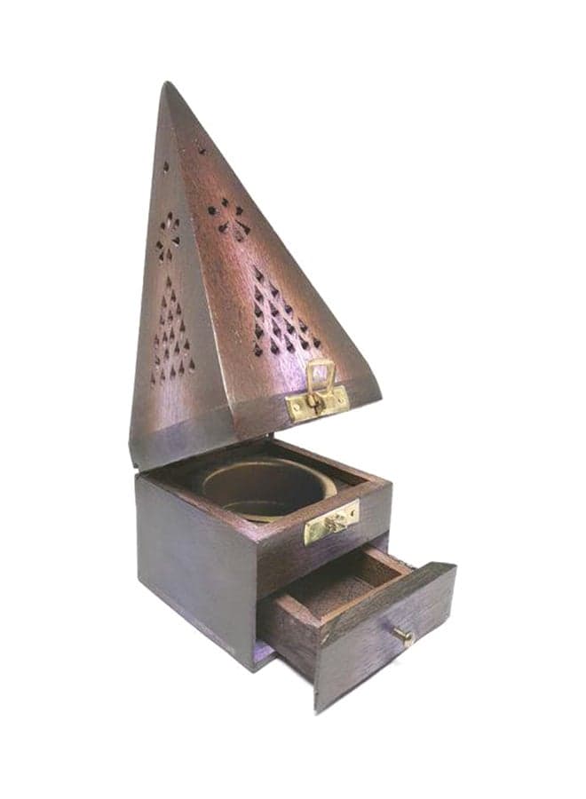 Pyramid Shaped Incense Holder Brown