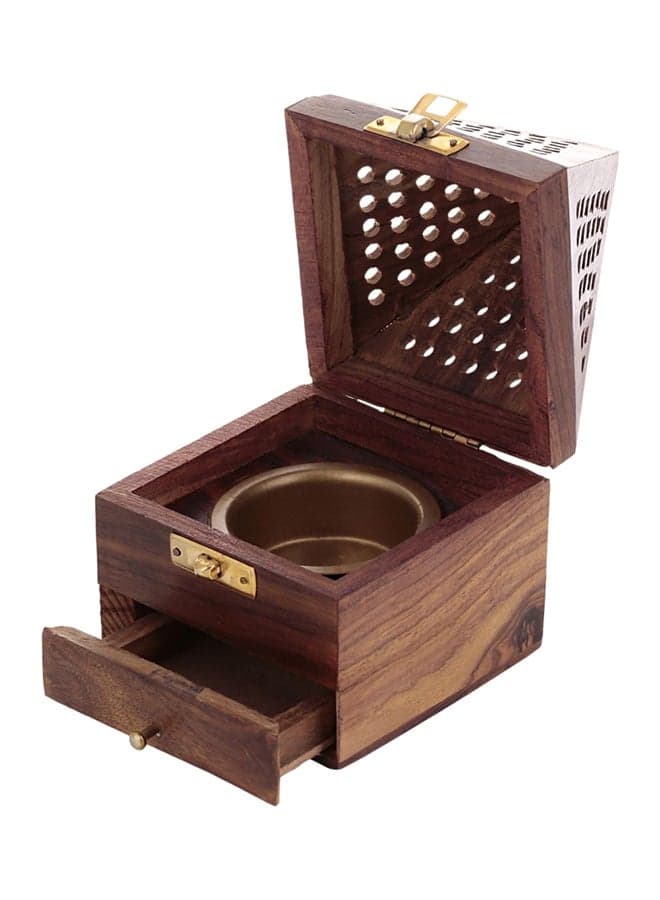 Wooden Bakhour Daan Incense Holder Brown
