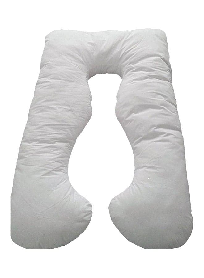 U-Shaped Maternity Pillow Cotton White 125x75cm