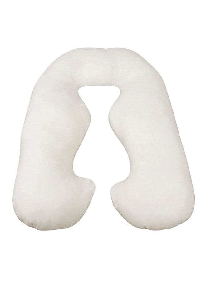 U-Shaped Maternity Pillow Cotton White 140x80cm