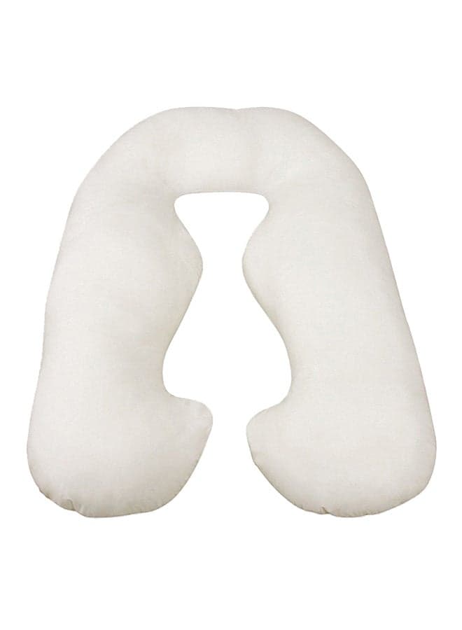 U-Shaped Maternity Pillow Cotton White 120x80cm