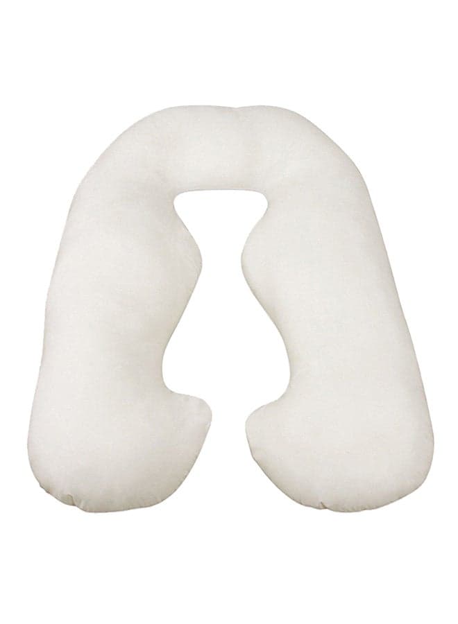 U-Shaped Maternity Pillow Cotton White 120x80cm