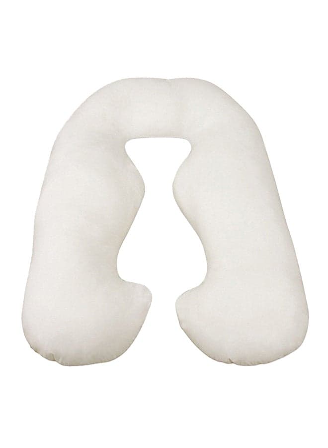 U-Shaped Maternity Pillow Cotton White 120x80cm