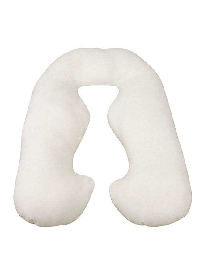 U-Shaped Maternity Pillow Cotton White 120x80cm