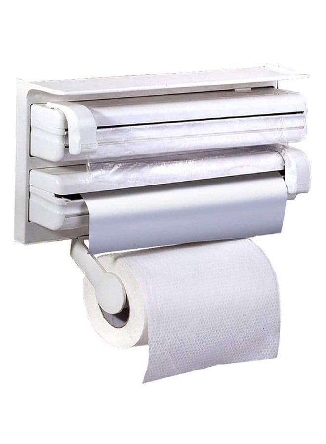 4-In-1 Kitchen Roll Tissue Dispenser White 39x10x25cm