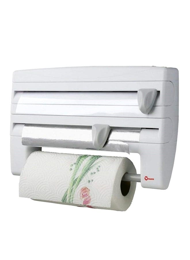 3-In-1 Kitchen Wipes And Food Wrap Dispenser White