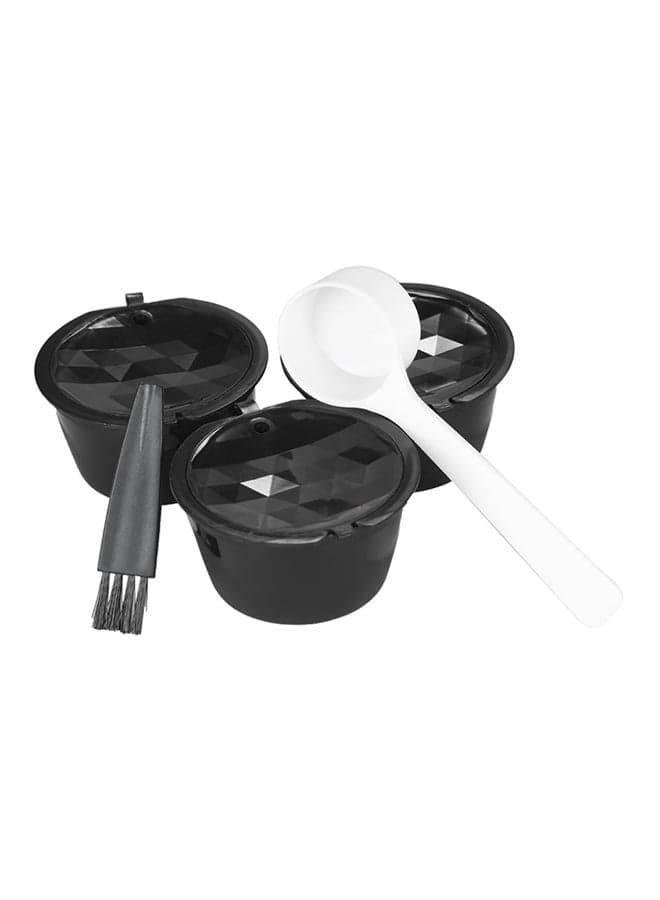 3-Piece Kitchen Cup With Spoon And Brush Black