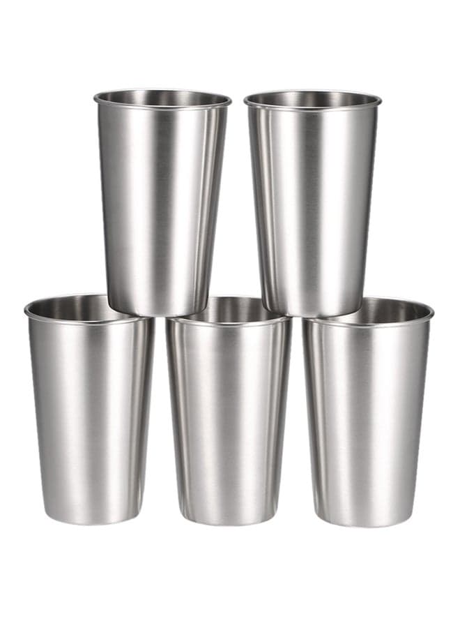 5-Piece Tumbler Set Silver 8.5x13.3x6.3cm
