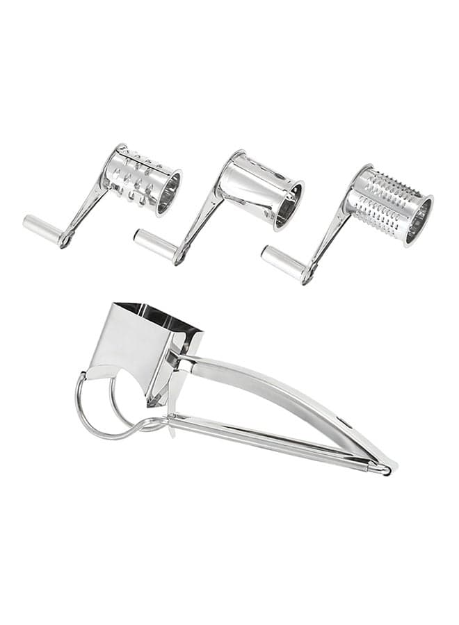 Multipurpose Rotary Grater Silver 19x7.8x9.6centimeter