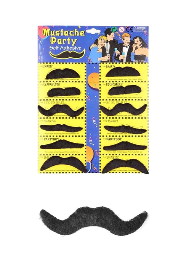 12-Piece Party Fake Moustache Set