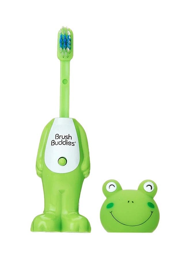 Frog Shaped Leapin Louie Manual Toothbrush Green