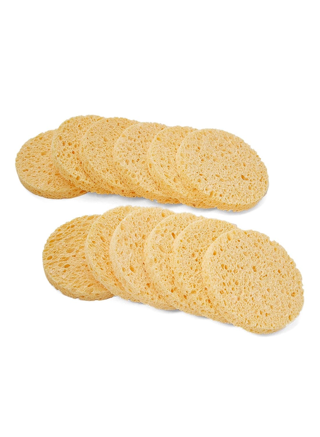 12-Piece Cellulose Cleansing Sponge Set Yellow