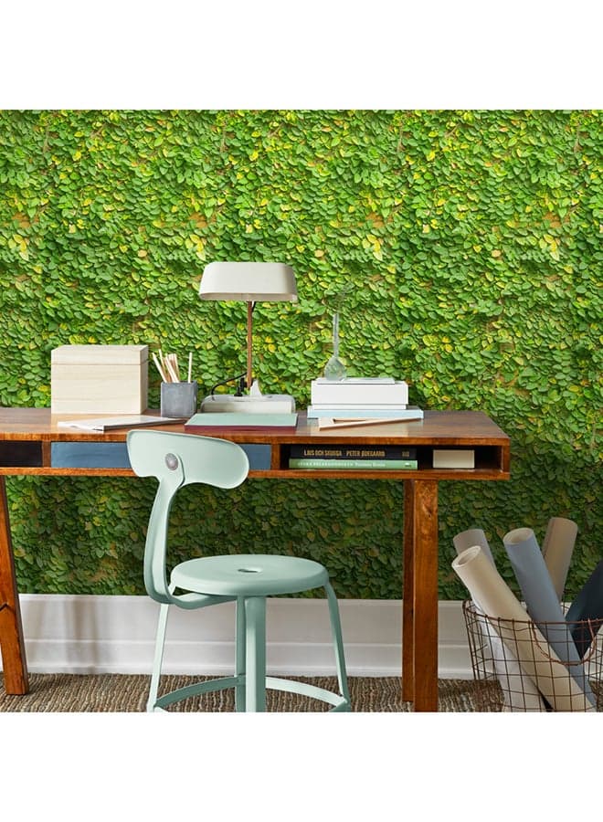 Waterproof Self-Adhesive 3D Wallpaper Green/Yellow 43x320cm