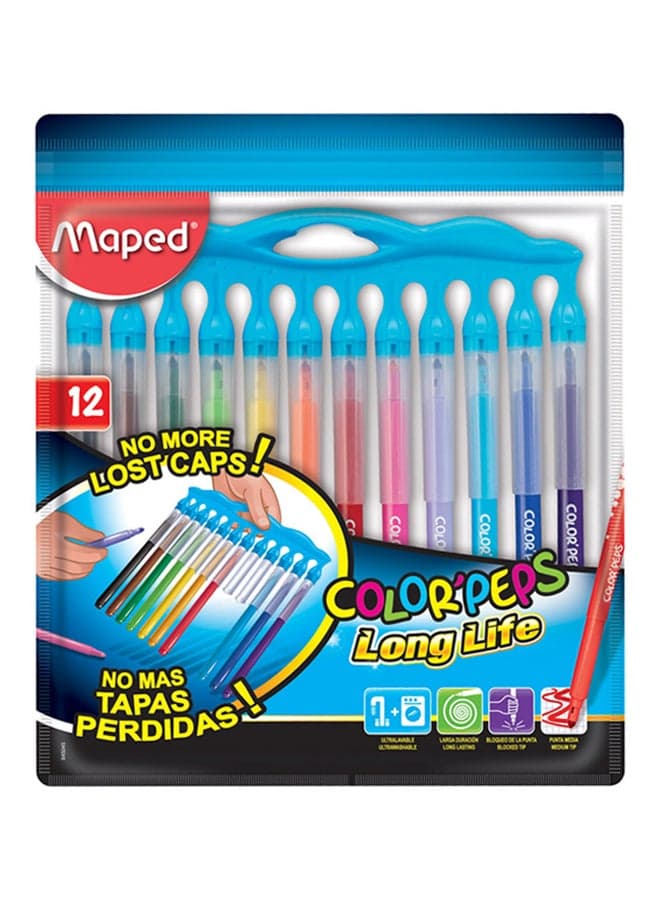 12-Piece Innovation Color Felt Pen Set Multicolour