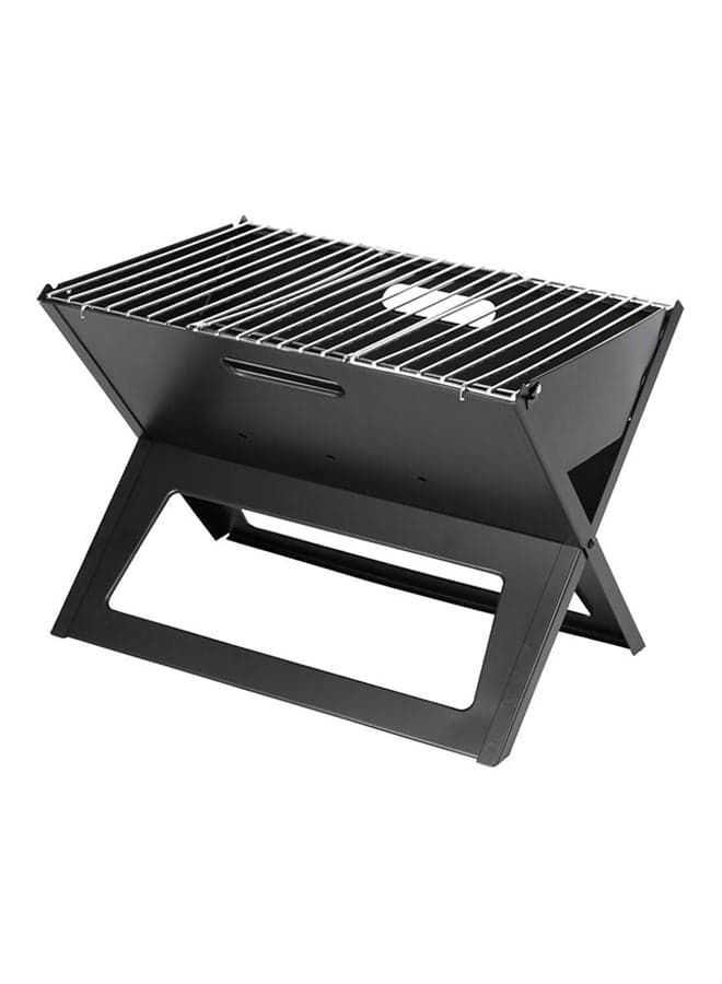 Foldable Barbeque Charcoal Grill Black/Silver 45x30cm