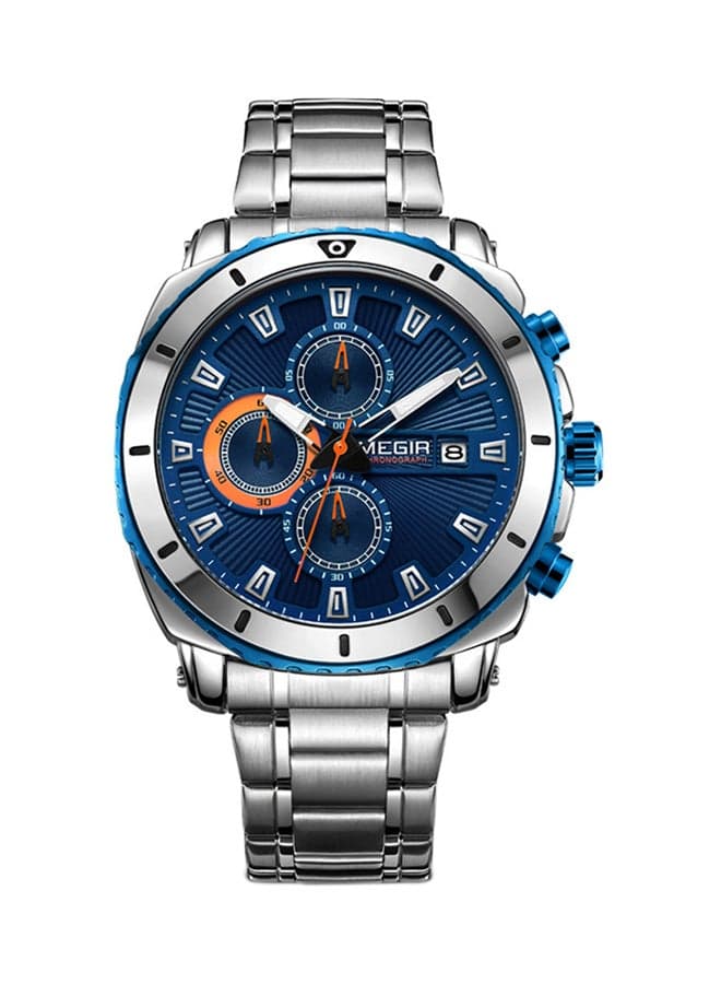 men Water Resistant Stainless Steel Chronograph Watch 2075C