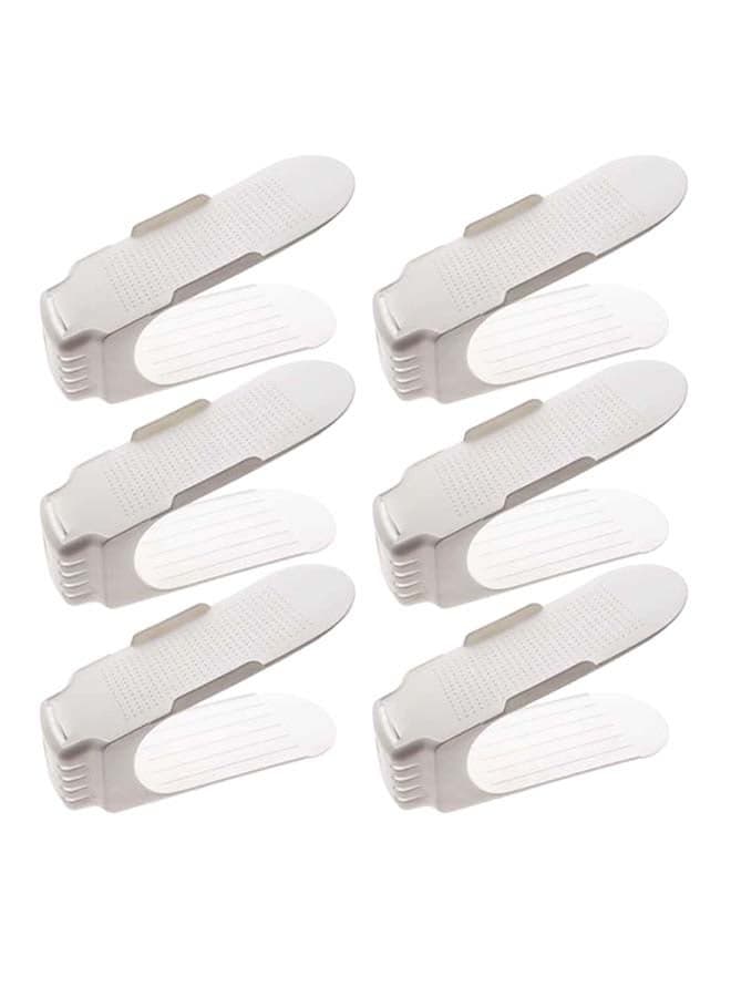 6-Piece Shoe Organizer Set White 10x14x25cm