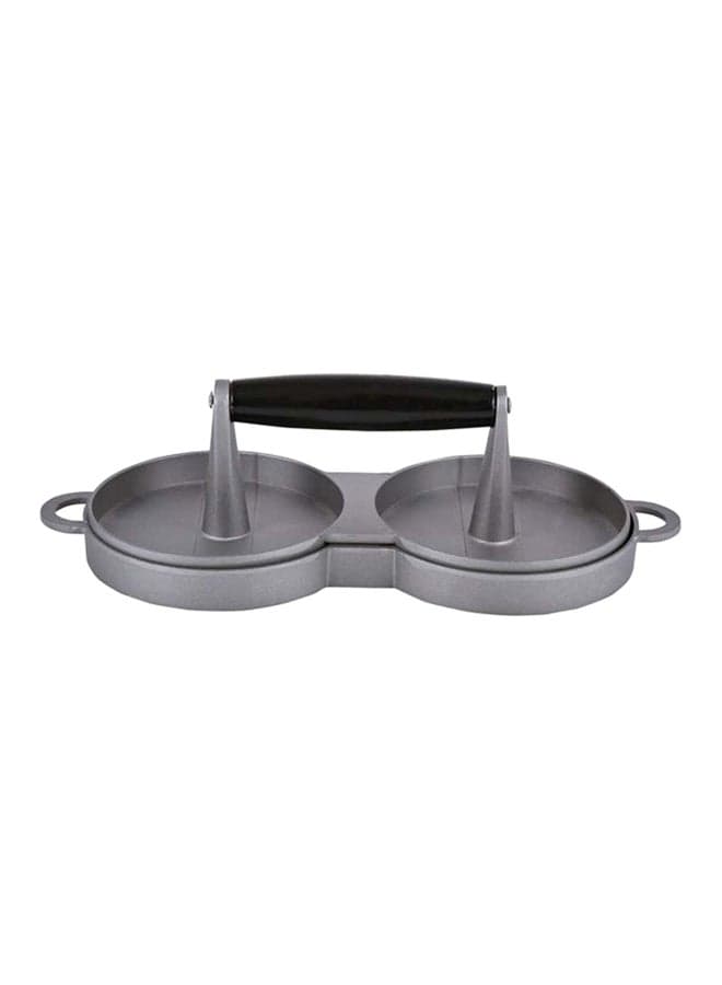 Metal Double Burger Press Silver/Black 5x12x5cm