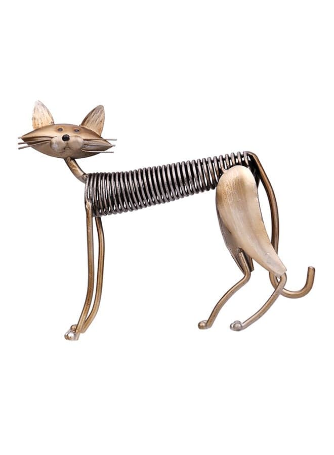 Metal Sculpture Of Iron Art Cat Silver 331grams