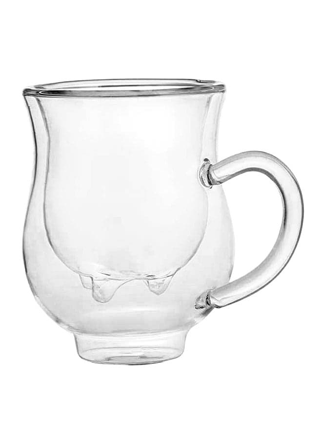 Cow Design Double Wall Drinking Glass Clear 180ml
