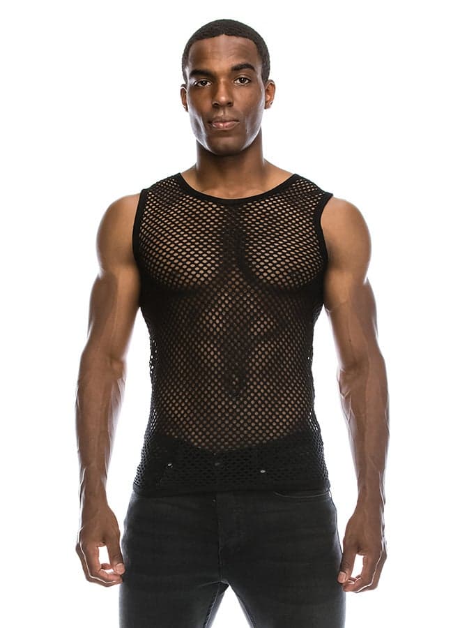 See Through Vest Black