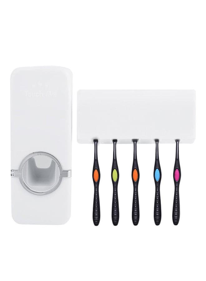 AutomaticToothpaste Dispenser Wall Mount White