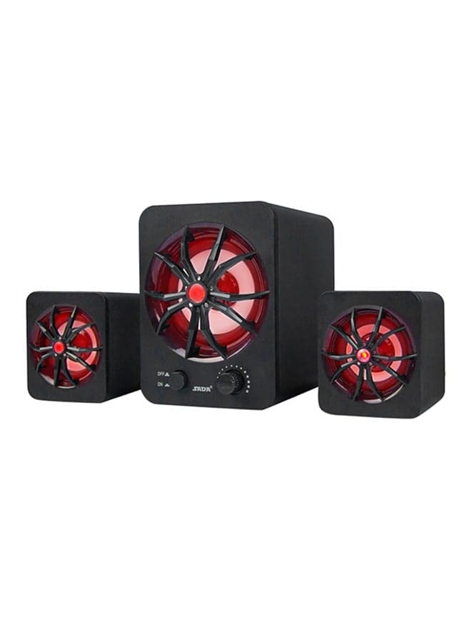 LED Bass Computer Speaker D-207 Black