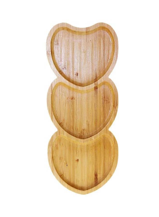 3 Slot Bamboo Tray Brown 2x14x34centimeter