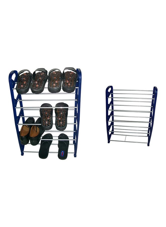 5-Layer Shoe Rack Blue/Silver 75x23x85cm