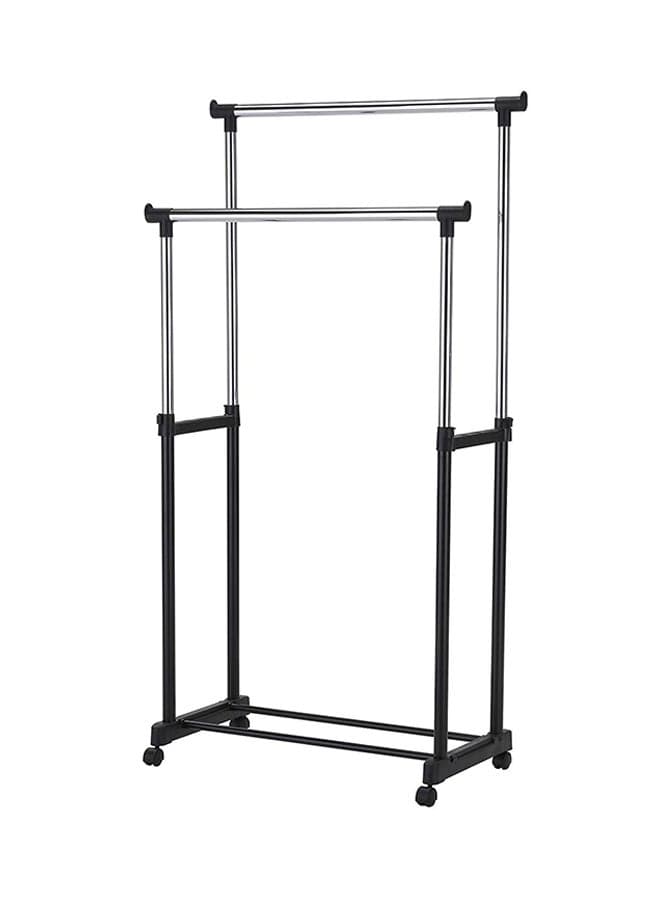 Double Pole Clothes Hanger Black/Silver 84.5x43cm