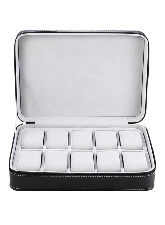 unisex 10 Grid PU Leather Travel Watch Organizer