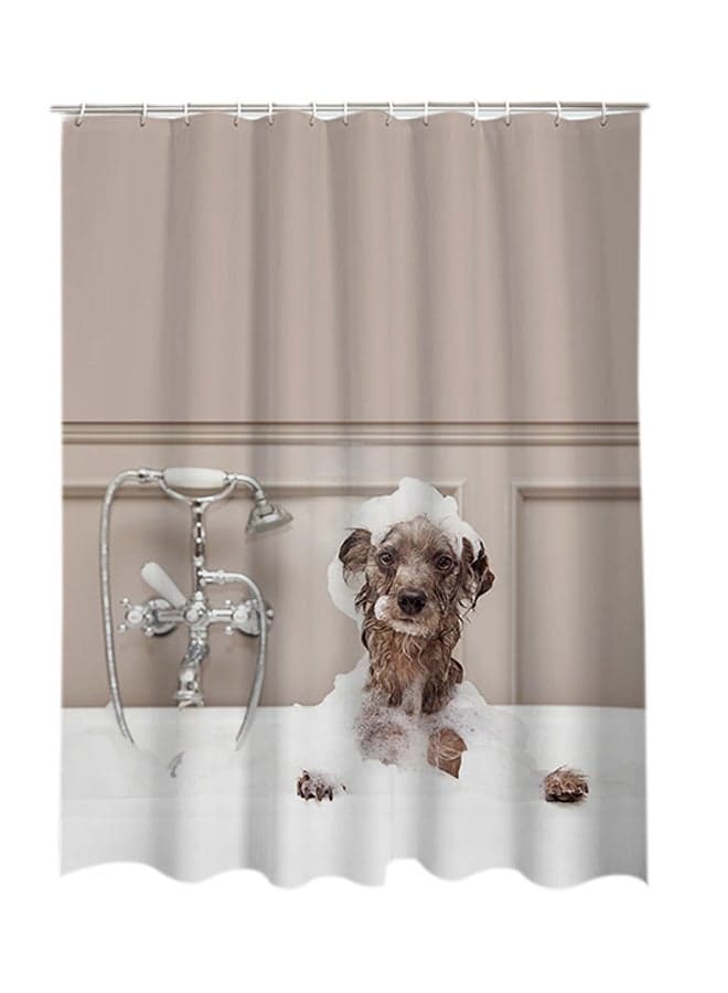 3D Print Shower Curtain Brown/White