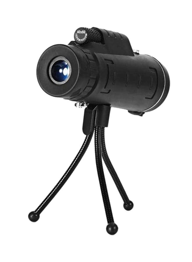 Monocular Telescope HD Prism Scope With Compass Phone Clip Tripod Black