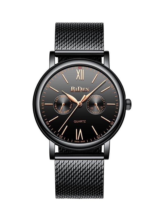 Men's Water Resistant Stainless Steel Chronograph Watch Biden0077-5-Black