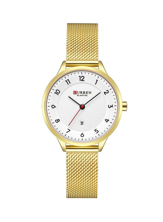 men Water Resistant Stainless Steel Analog Watch 9035B - 30 mm - Gold