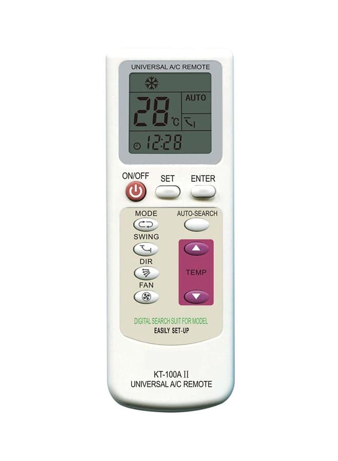 Universal Air Conditioner Remote Control KT-100AII Off White
