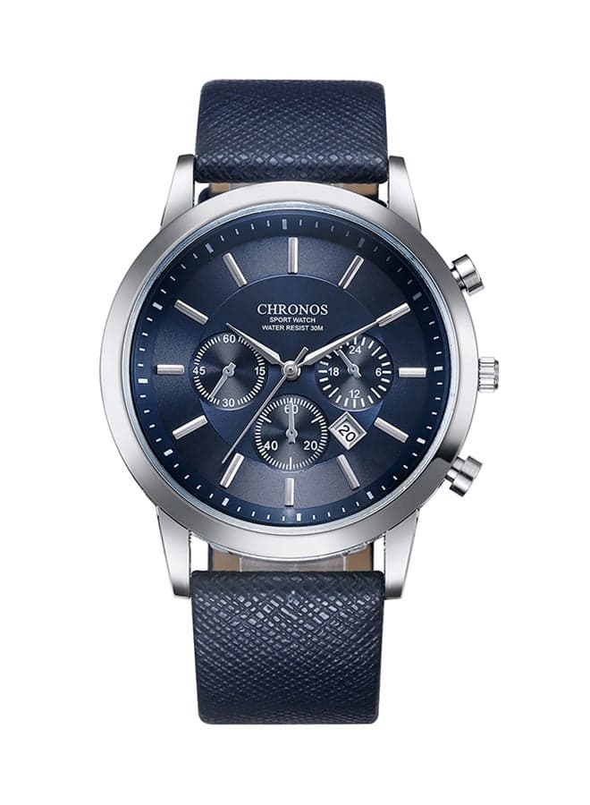 Men's Water Resistant Leather Chronograph Watch CHR-401