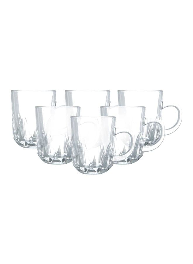 6-Piece Tea Cup Set Clear 250ml