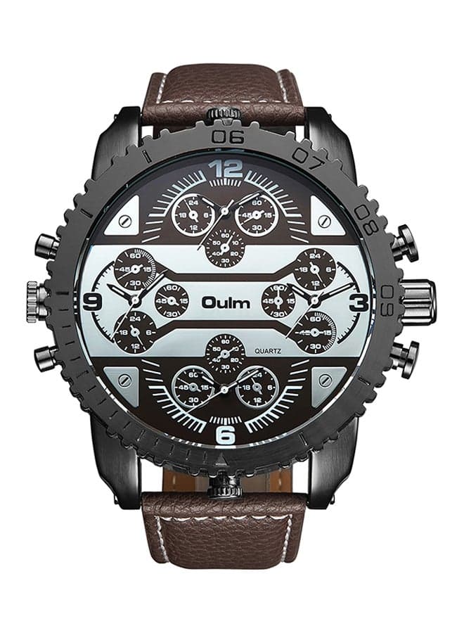 men Leather Chronograph Watch HP3233-CF