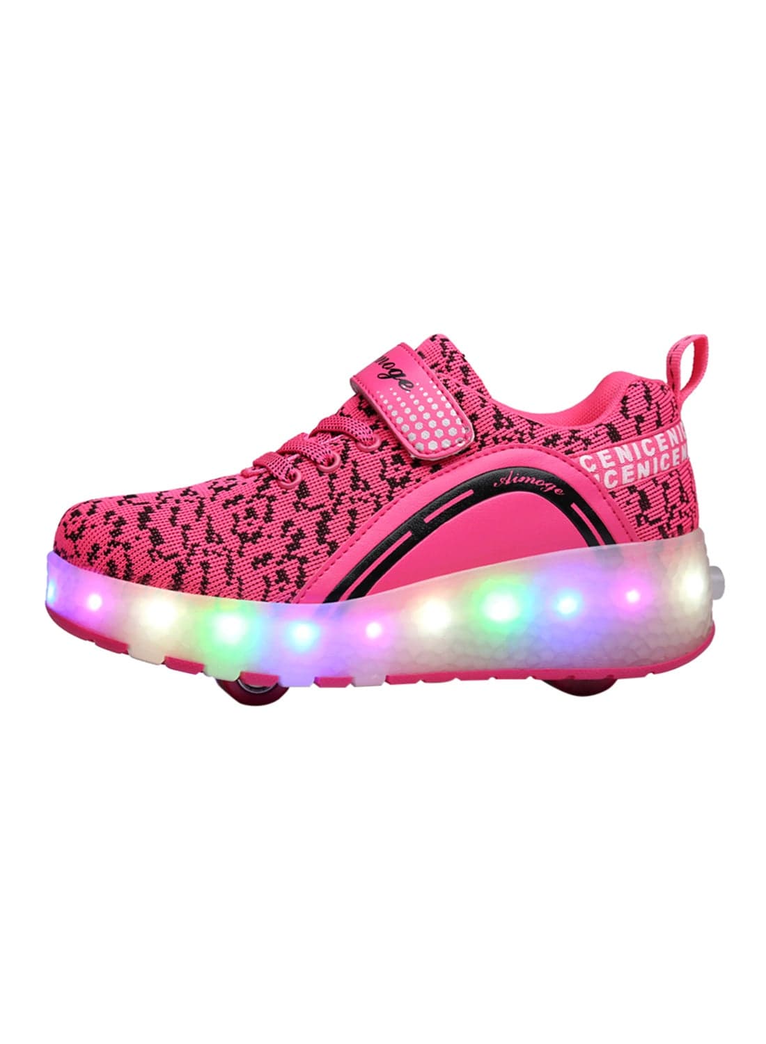 LED Flashing Wheeled Low Top Sneakers Pink