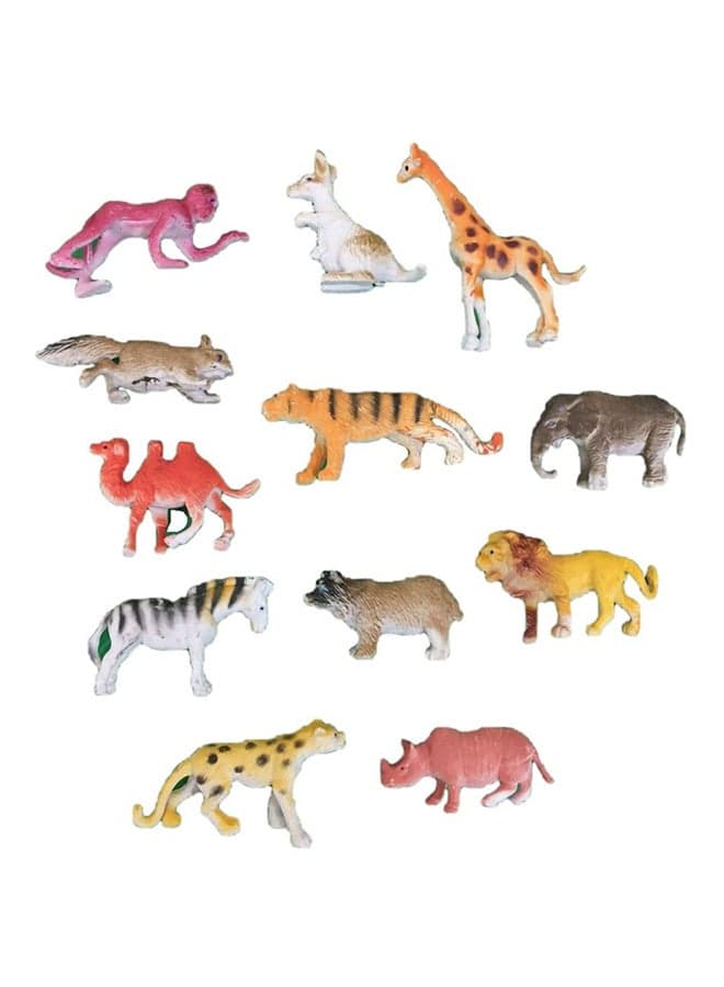 12-Piece Mini Safari Forest Wild Animals 3cm
