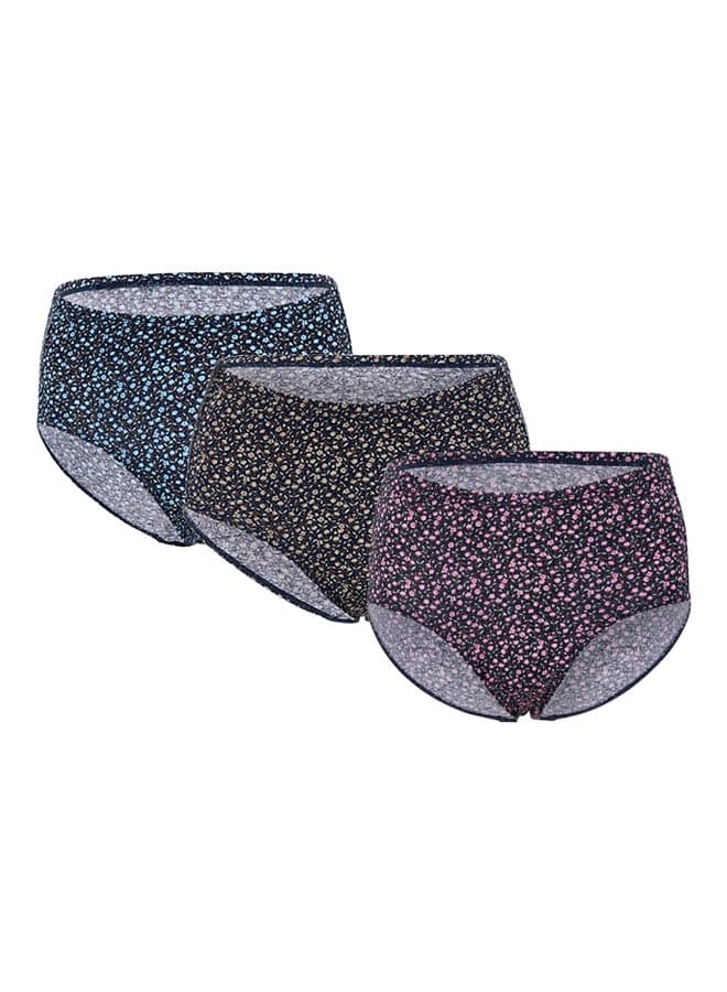 Pack Of 3 Floral Print Cotton Briefs BYL8664 Multicolour
