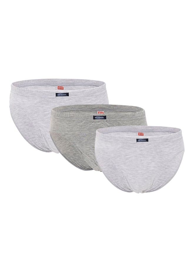 Pack Of 3 Cotton Briefs MAR1003 Light Grey/Dark Grey