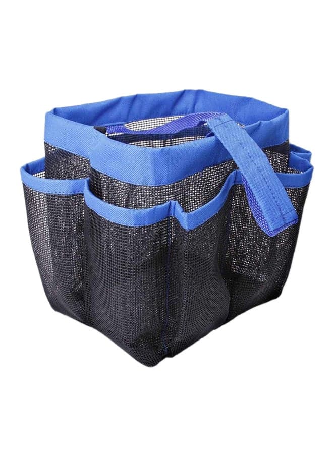 8 Pocket Shower Caddy Black/Blue 20x23x20cm