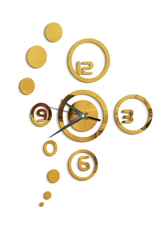 Artistic Frameless Modern Designed Mirror Surface Wall Clock Gold 28x28cm