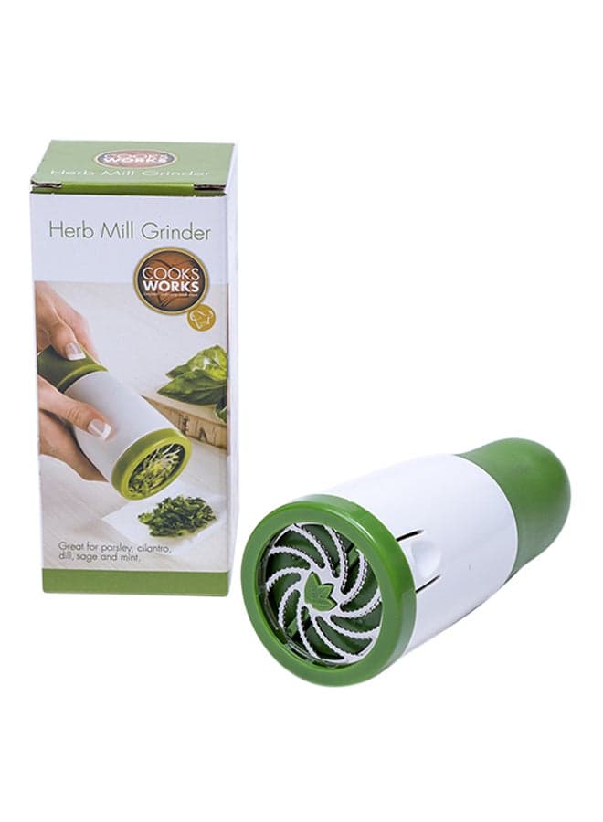 Herb Mill Grinder White/Green 7.5x17.5x7.5cm