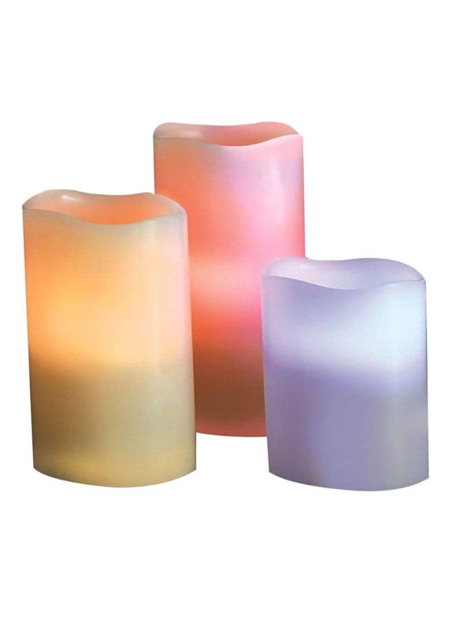 3-Piece Colour Changing Flameless Candle Set White
