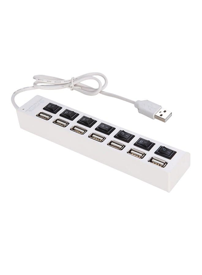 7 Port USB Hub Black/White
