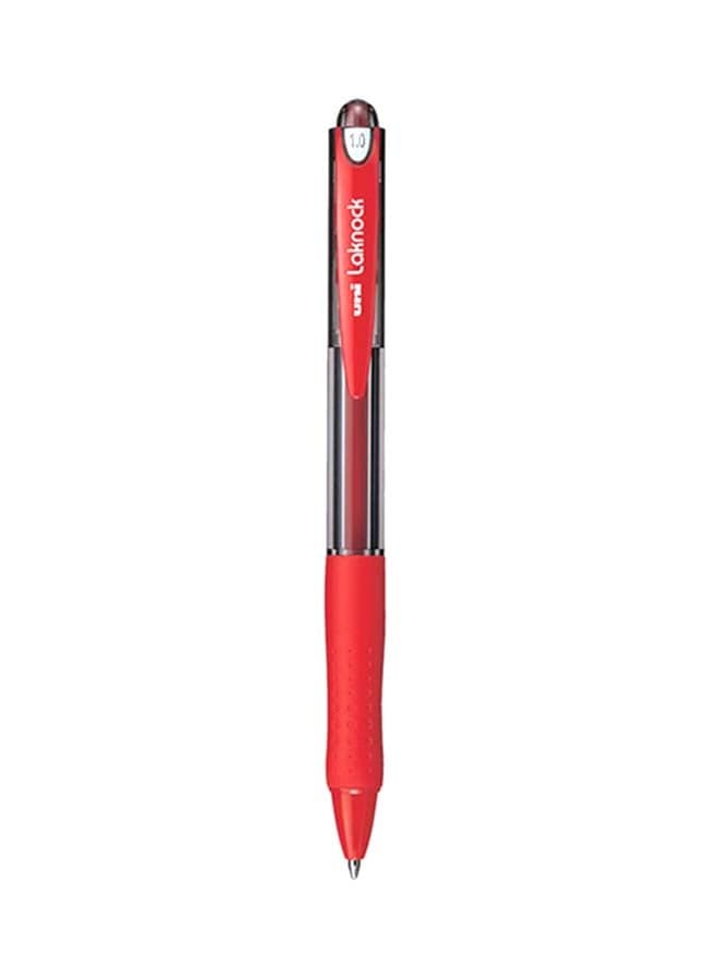 12-Piece Retractable Ball Point Pen Set Red/Clear